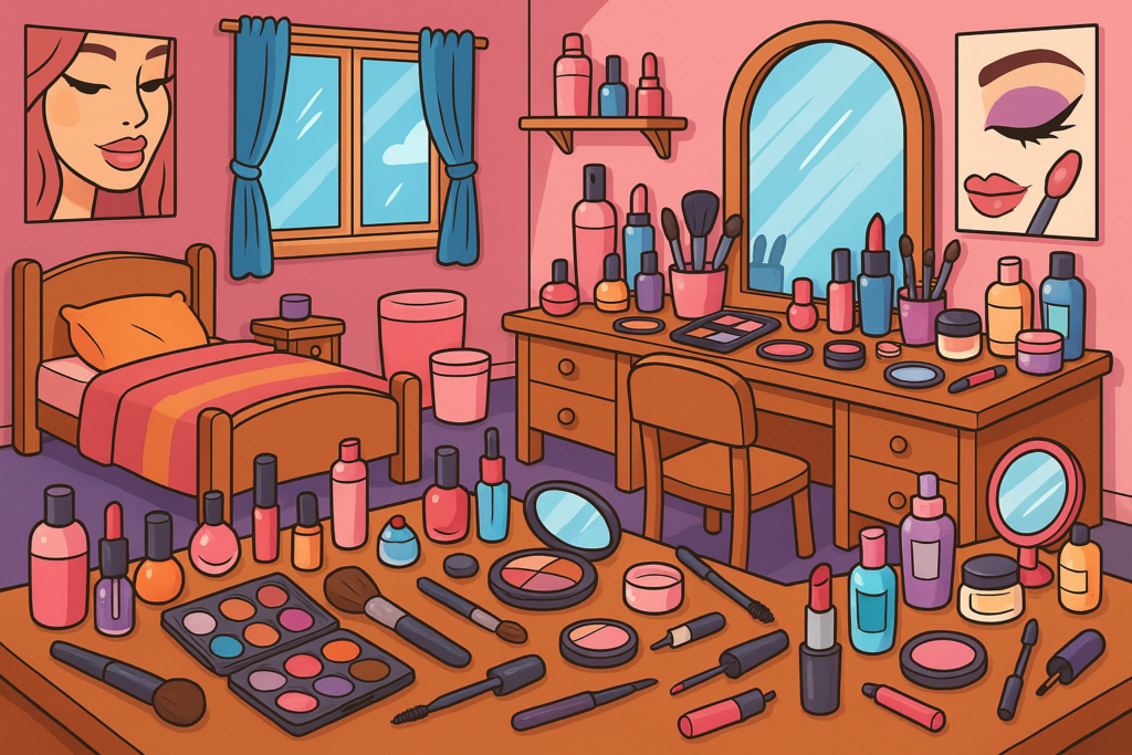 Chambre d adolescente avec du maquillage 