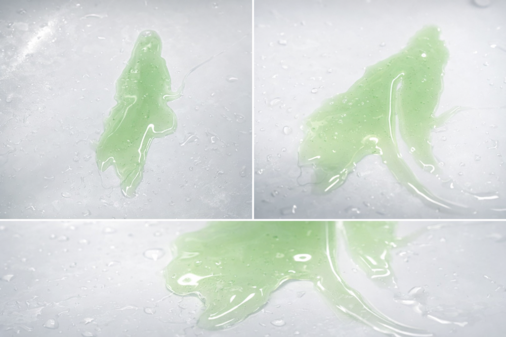 Texture du shampoing migros herbal shampoo vert